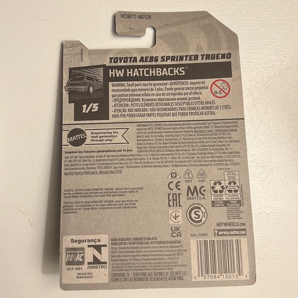 HOT WHEELS TOYOTA AE86 SPRINTER TRUENO MATCHBOX - Picture 2 of 2